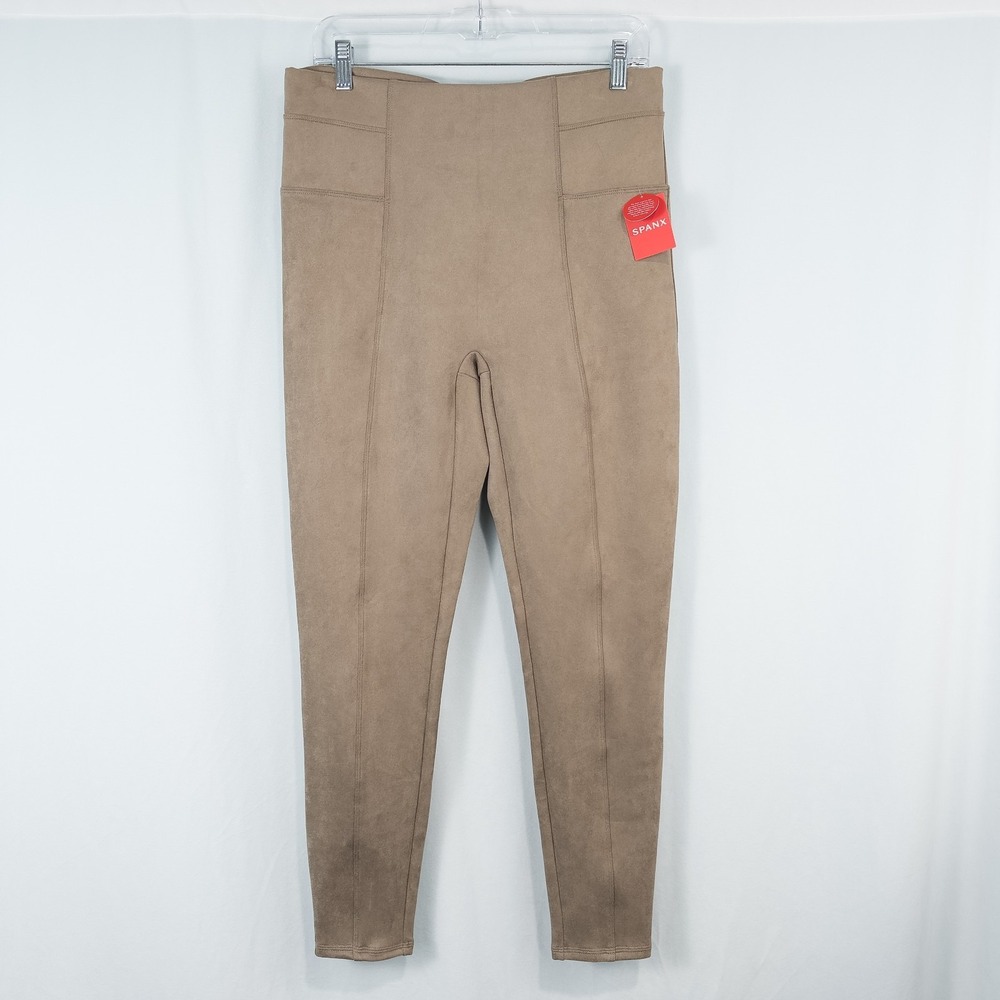Spanx Faux Suede Leggings Womens XL Camel Tan Shaping High Rise Autumn 20322R